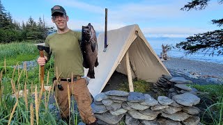 4 Days Alone in Alaska  Bushcraft Camping amp Foraging Food [upl. by Dyun344]