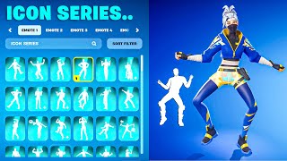 ALL ICON SERIES DANCES amp EMOTES IN FORTNITE [upl. by Fernandez]