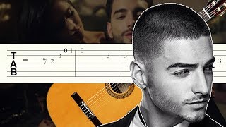 Felices Los 4  Maluma  Guitarra Tutorial  Tablatura [upl. by Atteyram]