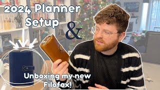 Luxury Planning with Filofax  2024 Planner Unboxing and Setup Navy Filofax Malden [upl. by Blinni543]