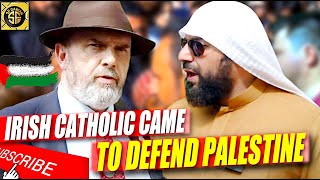 IRISH CATHOLIC CAME TO DEFEND PAL3STINE SPEAKERS CORNER [upl. by Onid]