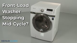 FrontLoad Washer Stops MidCycle — FrontLoad Washing Machine Troubleshooting [upl. by Hannazus213]