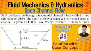 Open Channel Flow Numerical  Trapezoidal Channel  Fluid Mechanics and Hydraulics  Er PK [upl. by Lissie265]