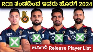 IPL 2024 Auction RCB Released Players List Kannada  4 Big Player Release From RCB For IPL 2024 [upl. by Domeniga295]