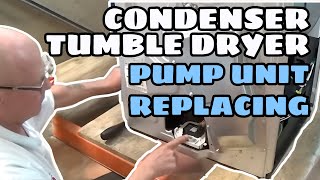 How to replace or service a condenser tumble dryer pump unit Whirlpool Bauknecht Laden Maytag [upl. by Harcourt]