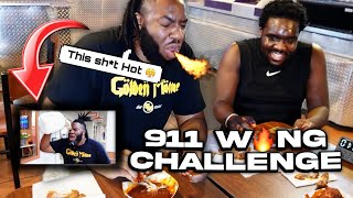 I ATE THE WORLDS HOTTEST WINGS 911 WING CHALLENGE [upl. by Rehotsirhc]