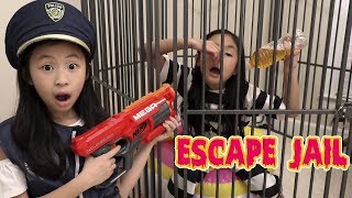 Pretend Play Police LOCKED UP Kaycee in NEW JAIL Playhouse ESCAPE [upl. by Hapte]