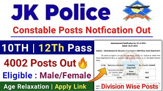 JKSSB New Recuritment 2024  JK Police Constable Posts Notfication Out  JKP Constable Jobs 2024 [upl. by Esya]