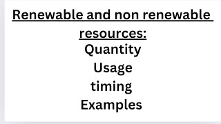 Renewable amp nonrenewable resources Lecture 4 Differences renewableenergy science environment [upl. by Celestyn]