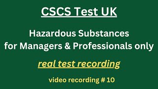 CSCS Test UK 2024  CSCS Card UK  CSCS Test for Managers amp Professionals 10 hazardous substance [upl. by Otrebire874]