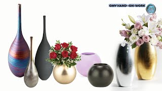 3 Easy Ways To Make Vases Using Cement  White Cement Craft Ideas  DIY Project [upl. by Ynnus417]