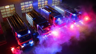 4 neue Löschfahrzeuge für die Feuerwehr Gangelt  Großer Empfang mit viel Blaulicht und Horn [upl. by Artair]