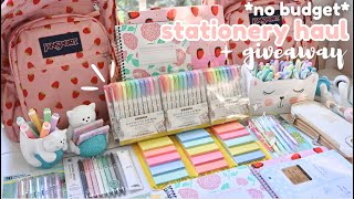 NO BUDGET back to school supplies shopping vlog huge stationery haul amp giveaway 2024 ✏️🌸 [upl. by Sorenson905]