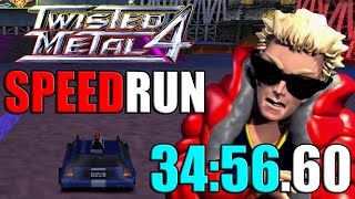 Twisted Metal 4 Speedrun  PIZZA BOY  345660  WORLD RECORD [upl. by Dulla853]