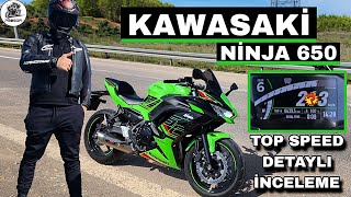 KAWASAKİ NİNJA 650 İNCELEME amp ŞEKİL ÇOK İYİ  TOP SPEED amp KÖTÜ YANLARI  RACİNGLERİ YAKALAR MI [upl. by Durman]