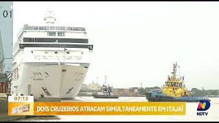 Itajaí recebe simultaneamente duplo atracamento de navios de cruzeiro [upl. by Justin]