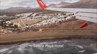 Lanzarote Landing  Jet2  Great views of Puerto Del Carmen [upl. by Leaffar349]