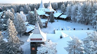 Santa Claus Village ☃️❄️🎅 First snow amp winter arrive at Arctic Circle Lapland Father Christmas [upl. by Dulcine]