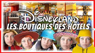 DECOUVERTE DES BOUTIQUES DES HÔTELS DE DISNEYLAND PARIS  THEMATISATION PRODUITS [upl. by Atteynek820]