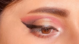 Cut crease eyeshadow tutorial  Half cut crease eye makeup tutorial  Easy Brown Cut Crease Eye look [upl. by Maximo285]