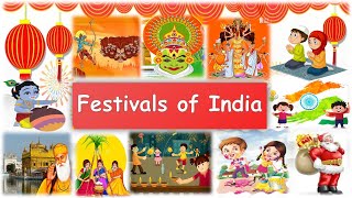 Festivals of India  Indian festivals for kids  Festivals name  Different types of festivals [upl. by Atalaya]