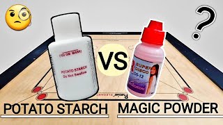 POTATO STARCH CARROM POWDER VS MAGIC POWDER 🔥🔥 akscarrom [upl. by Yelir]