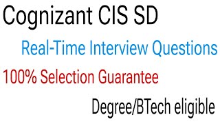 Cognizant CIS SD role interview questions  Preparation strategy [upl. by Rramed]