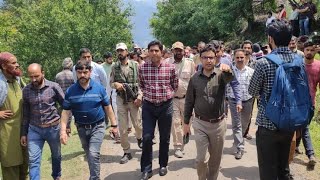 Ramban50 HousesPower Transmission Towers RambanGool Road Damaged Due To Land Sinking at Pernote [upl. by Franklyn]