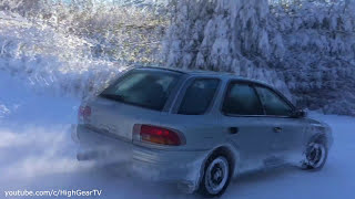 Impressive Subaru Impreza 20 Wagon Drifting On Snow [upl. by Isabel]