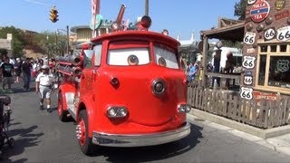 A Detailed Look at Red the Fire Truck in Cars Land Disney California Adventure  Pixar Cars [upl. by Allx387]