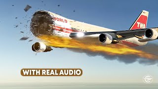 Boeing 747 Breaks Up Immediately After Takeoff Over New York With Real Audio [upl. by Flem]