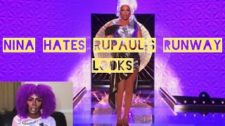 Nina Bonina Brown Hating Rupaul’s Runway Looks  DRAG RACE UK 3 [upl. by Dnaltroc]