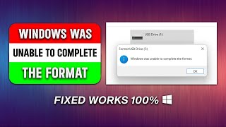 How To Solve Windows Was Unable To Complete The Format [upl. by Eetsirhc369]