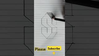 How to draw 3D letter S 3dletterart 3dletters 3d 3danimation3dprinting shorts trendingshorts [upl. by Frick]