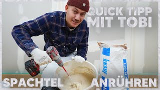 SPACHTELMASSE für TROCKENBAU Q1 amp Q2 richtig anmischen Knauf Uniflott 👷🏼‍♂️  Quick Tipp 05 [upl. by Orat]