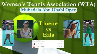 Match between Professional Tennis Players Alex Eala and Magda Linette MubadalaAbuDhabiOpen [upl. by Zima]