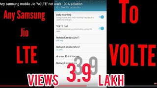 Any samsung mobile Jio quotVOLTEquot not work 100 solution mobileengineer [upl. by Enoved916]