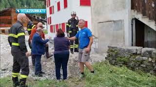 Decine di ruspe al lavoro a Macugnaga Riunione operativa in municipio con i Vigili del fuoco [upl. by Chic]