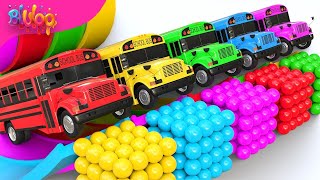 The Wheels on The Bus Song❤️🚌Colorful Bus amp SUPRISE EGGS🍀BluLoo Nursery Rhymes amp Kerenza Kids Songs💥 [upl. by Jenny]