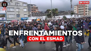 En vivo inician enfrentamientos con el ESMAD en la U Nacional en Bogotá  Marchas 28 de abril [upl. by Enellij]