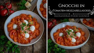 One Pot Gnocchi in Tomaten Mozzarella Soße Dauert nicht länger als 15 Minuten [upl. by Kawasaki]