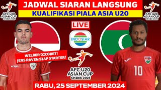 Jadwal Kualifikasi Piala Asia U20  Indonesia vs Maladewa  Jadwal Timnas Indonesia Live Indosiar [upl. by Shelba102]