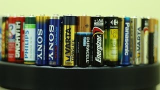 Wielki test baterii alkalicznych i cynkowych AA  R6  Duracell Energizer GP Varta Panasonic [upl. by Lipkin957]