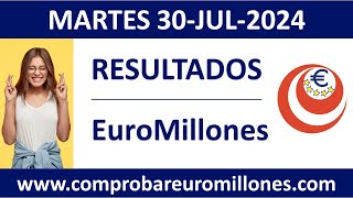 Resultado del sorteo EuroMillones del martes 30 de julio de 2024 [upl. by Annua]