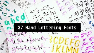 37 Hand Lettered Fonts  How to write in different styles [upl. by Anana]