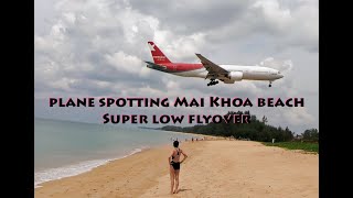 Plane Spotting Mai Khao Beach in Phuket SUPER LOW FLYOVER [upl. by Anotal]