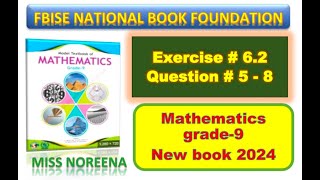 Class 9 Math Exercise 62 NBF Ex 62 Class 9 federal board FBISE Math National Book foundation [upl. by Fital]