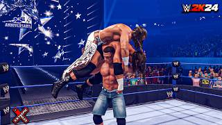 WWE 2K24 John Cena Vs Triple H Vs Shawn Michaels World HeavyWeight Championship Wrestlemania 25 [upl. by Reel30]