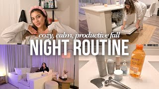 FALL NIGHT ROUTINE  cozy amp calm evening at home routine dinner cleaning selfcare movie night [upl. by Lebisor]