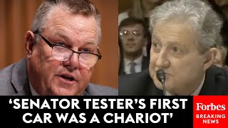 Jon Tester And John Kennedy Share Brief Moment Of Levity Crack Jokes About Their Ages [upl. by Atiekal241]